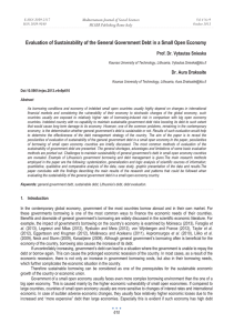 Evaluation of Sustainability of the General Government Debt in a... Prof. Dr. Vytautas Snieska  Mediterranean Journal of Social Sciences