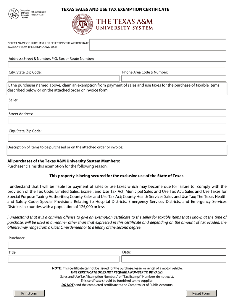 sales tax exemption documents nys department of taxation