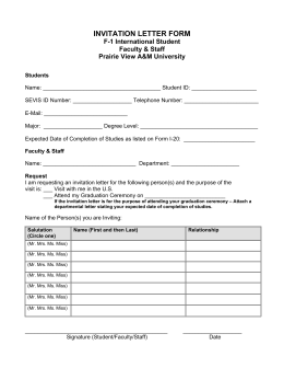 Sample Invitation Letter For Students Who Wish To Invite Family Members Sample Invitation Letter For Students Who Wish To Invite Family Members