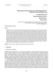 Relationships of Socioeconomic Level with Eating Behavior of Nur Hafizah Muhammad