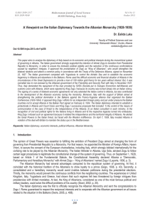 A Viewpoint on the Italian Diplomacy Towards the Albanian Monarchy... Dr. Esilda Luku Mediterranean Journal of Social Sciences