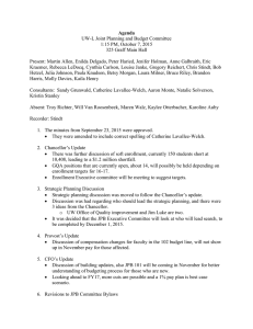 Agenda UW-L Joint Planning and Budget Committee 1:15 PM, October 7, 2015