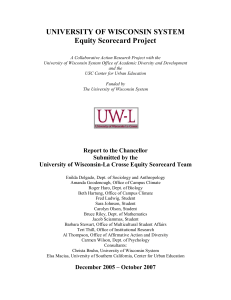 UNIVERSITY OF WISCONSIN SYSTEM  Equity Scorecard Project