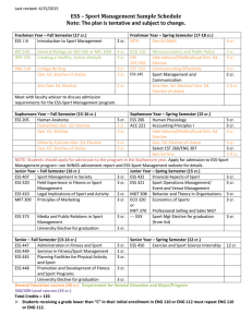 ESS – Sport Management Sample Schedule