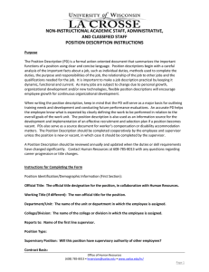 NON-INSTRUCTIONAL ACADEMIC STAFF, ADMINISTRATIVE, AND CLASSIFIED STAFF POSITION DESCRIPTION INSTRUCTIONS