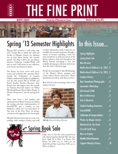 In this Issue... Spring ʻ13 Semester Highlights S