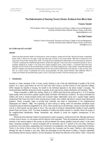 The Determinants of Housing Tenure Choice: Evidence from Micro Data