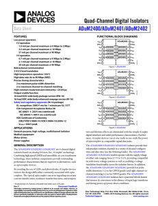Quad-Channel Digital Isolators / ADuM2400 ADuM2401