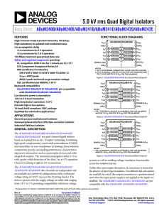 5.0 kV rms Quad Digital Isolators ADuM240D ADuM240E ADuM241D