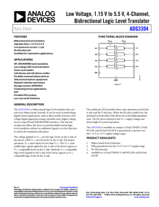 Low Voltage, 1.15 V to 5.5 V, 4-Channel, ADG3304 Data Sheet