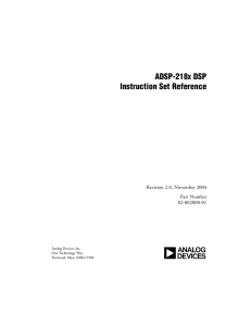 a ADSP-218x DSP Instruction Set Reference Revision 2.0, November 2004