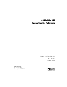 a ADSP-219x DSP Instruction Set Reference Revision 2.0, December 2005