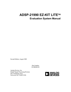 ADSP-21990 EZ-KIT LITE  Evaluation System Manual