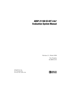 a ADSP-21160 EZ-KIT Lite Evaluation System Manual Revision 3.1, March 2004