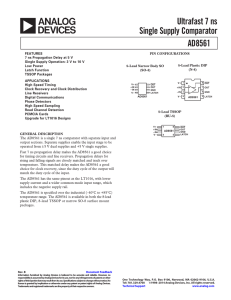 a Ultrafast 7 ns Single Supply Comparator AD8561