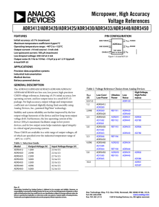 Micropower, High Accuracy Voltage References ADR3412/ADR3420/ADR3425/ADR3430/ADR3433/ADR3440/ADR3450