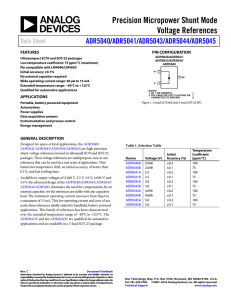 Precision Micropower Shunt Mode Voltage References ADR5040 ADR5041