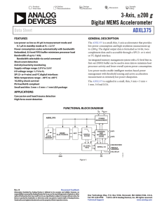 g Digital MEMS Accelerometer ADXL375 Data Sheet