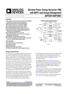 Ultralow Power Energy Harvester PMU with MPPT and Charge Management ADP5091/ADP5092