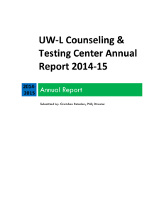 UW-L Counseling &amp; Testing Center Annual Report 2014-15