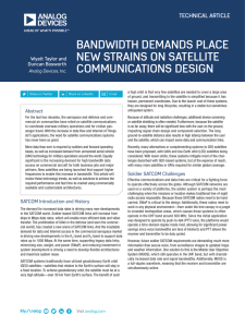 BANDWIDTH DEMANDS PLACE NEW STRAINS ON SATELLITE COMMUNICATIONS DESIGN TECHNICAL ARTICLE