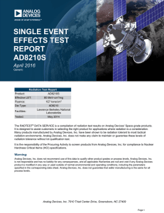 SINGLE EVENT EFFECTS TEST REPORT AD8210S