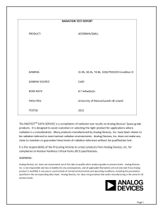 RADIATION TEST REPORT    PRODUCT:  AD590MH/QMLL 