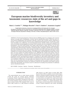 European marine biodiversity inventory and knowledge O