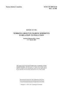 WORKING GROUP ON MARINE SEDIMENTS IN RELATION TO POLLUTION ICES CM 2001/E:04