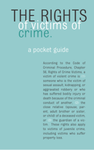 THE RIGHTS crime. of victims of a pocket guide