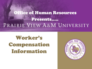 Worker’s Compensation Information Office of Human Resources