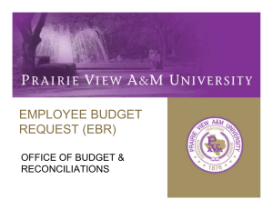 EMPLOYEE BUDGET REQUEST (EBR) OFFICE OF BUDGET &amp; RECONCILIATIONS