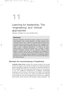11 Learning for leadership: The ‘engineering’ and ‘clinical’ approaches