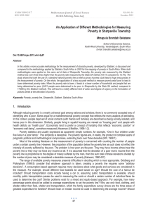 An Application of Different Methodologies for Measuring Poverty in Sharpeville Township