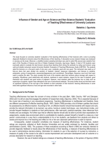 Influence of Gender and Age on Science and Non-Science Students’... of Teaching Effectiveness of University Lecturers