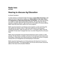 Hearing to discuss Ag Education Radio Iowa