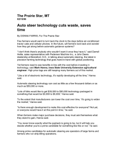 Auto steer technology cuts waste, saves time The Prairie Star, MT