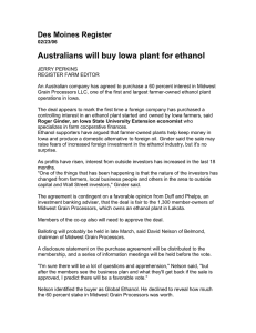 Australians will buy Iowa plant for ethanol Des Moines Register