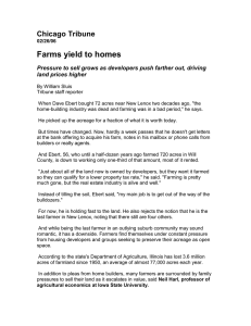 Farms yield to homes Chicago Tribune land prices higher
