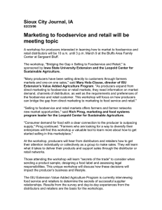 Marketing to foodservice and retail will be meeting topic