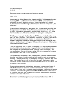 Des Moines Register 06-03-06  Government programs can boost small-business success