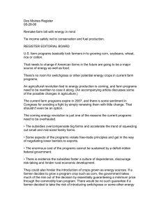 Des Moines Register 08-28-06  Remake farm bill with energy in mind