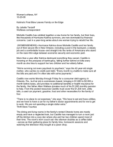 Women's eNews, NY 10-20-06  Katrina's Final Blow Leaves Family on the Edge