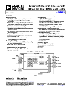 NatureVue Video Signal Processor with ADV8005 Data Sheet