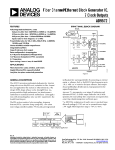 Fiber Channel/Ethernet Clock Generator IC, 7 Clock Outputs AD9572