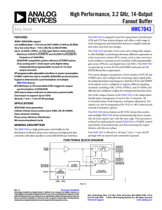 High Performance, 3.2 GHz, 14-Output Fanout Buffer HMC7043 Data Sheet