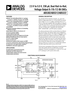 2.5 V to 5.5 V, 230 μA, Dual Rail-to-Rail, AD5302/AD5312/AD5322