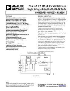 2.5 V to 5.5 V, 115 μA, Parallel Interface AD5330/AD5331/AD5340/AD5341