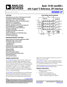 Quad, 16-Bit nanoDAC+ with 4 ppm/°C Reference, SPI Interface AD5686R-EP Enhanced Product