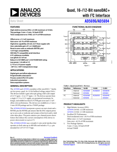 Quad, 16-/12-Bit nanoDAC+ with I C Interface /